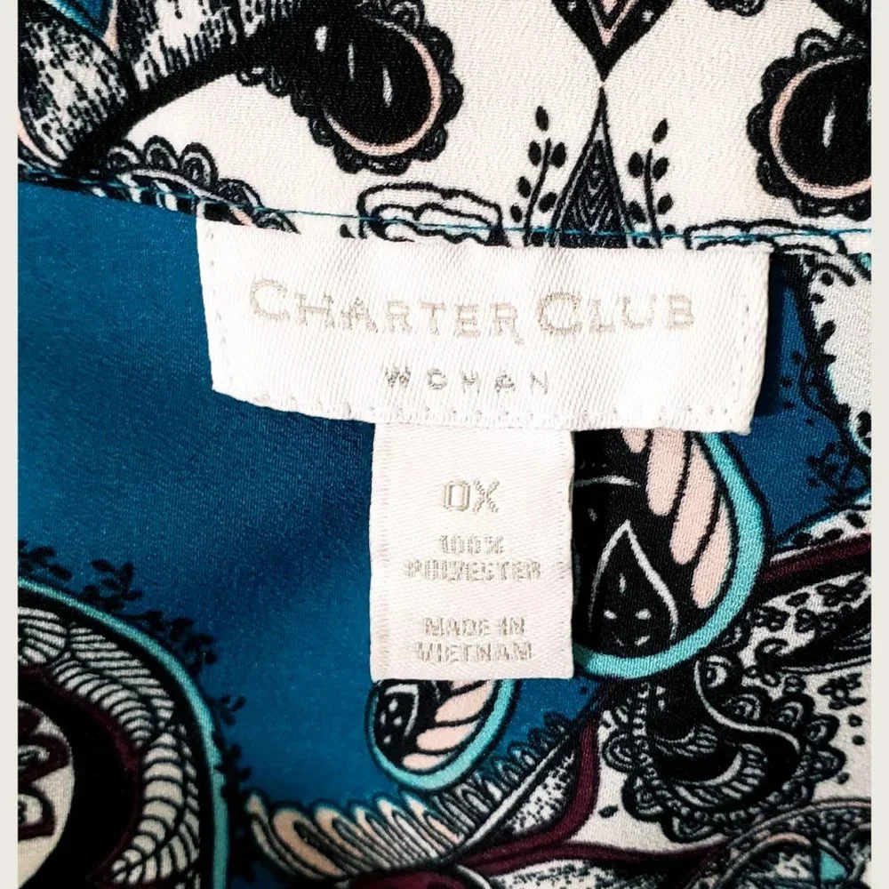 Charter Club Woman Paisley Blouse NWOT